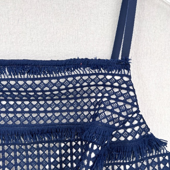 ANTHROPOLOGIE Hutch Crochet Dress Womens 0 Navy Blue Sleeveless Lace NWOT - Picture 8 of 15